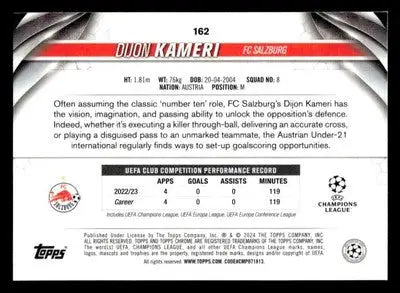 2023-24 Topps Chrome UEFA Club Competitions #162 Dijon Kameri - Soccer Card Single