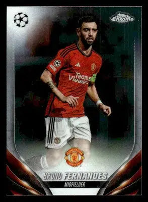 2023-24 Topps Chrome UEFA Club Competitions #178 Bruno Fernandes - Soccer Card Single