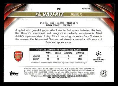 2023-24 Topps Chrome UEFA Club Competitions #20 Kai Havertz Refractor - Other