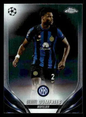 2023-24 Topps Chrome UEFA Club Competitions #9 Denzel Dumfries - Soccer Card Single