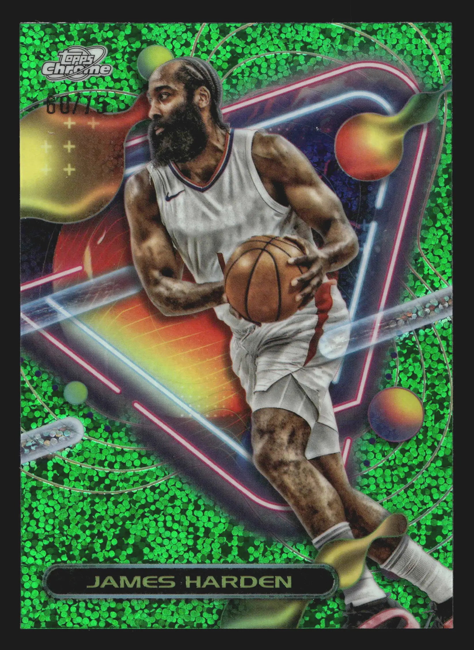 2023-24 Topps Cosmic Chrome #62 James Harden Green Space Dust /75 Clippers - Basketball Card Single