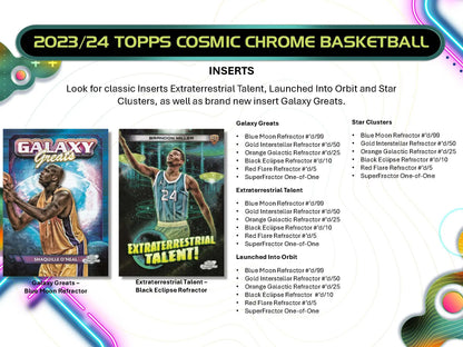 2023-24 Topps Cosmic Chrome Basketball Hobby Box - Sports Cards - Basketball Sealed