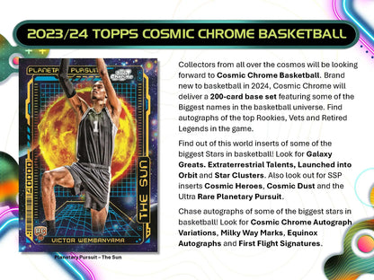 2023-24 Topps Cosmic Chrome Basketball Hobby Box - Sports Cards - Basketball Sealed