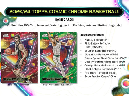 2023-24 Topps Cosmic Chrome Basketball Hobby Box - Sports Cards - Basketball Sealed