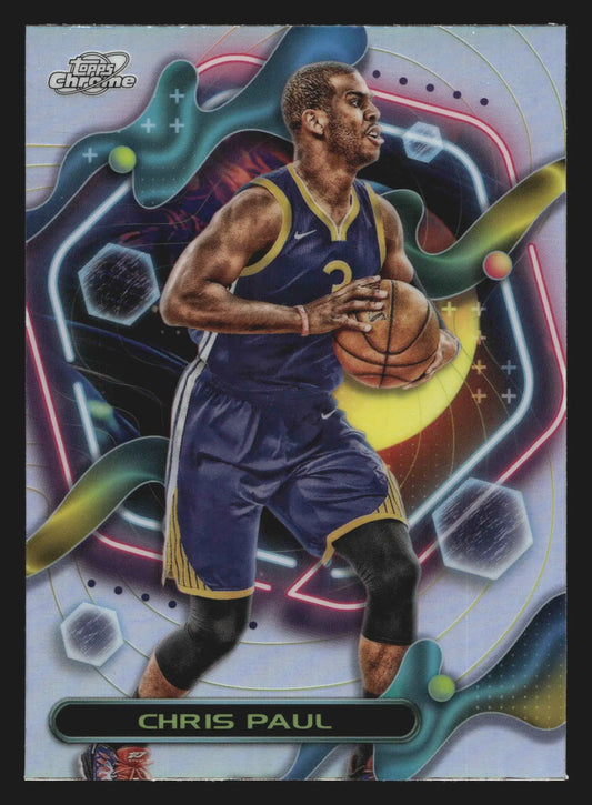 2023-24 Topps Cosmic Chrome Chris Paul #121 Refractor Warriors - Basketball Card Single