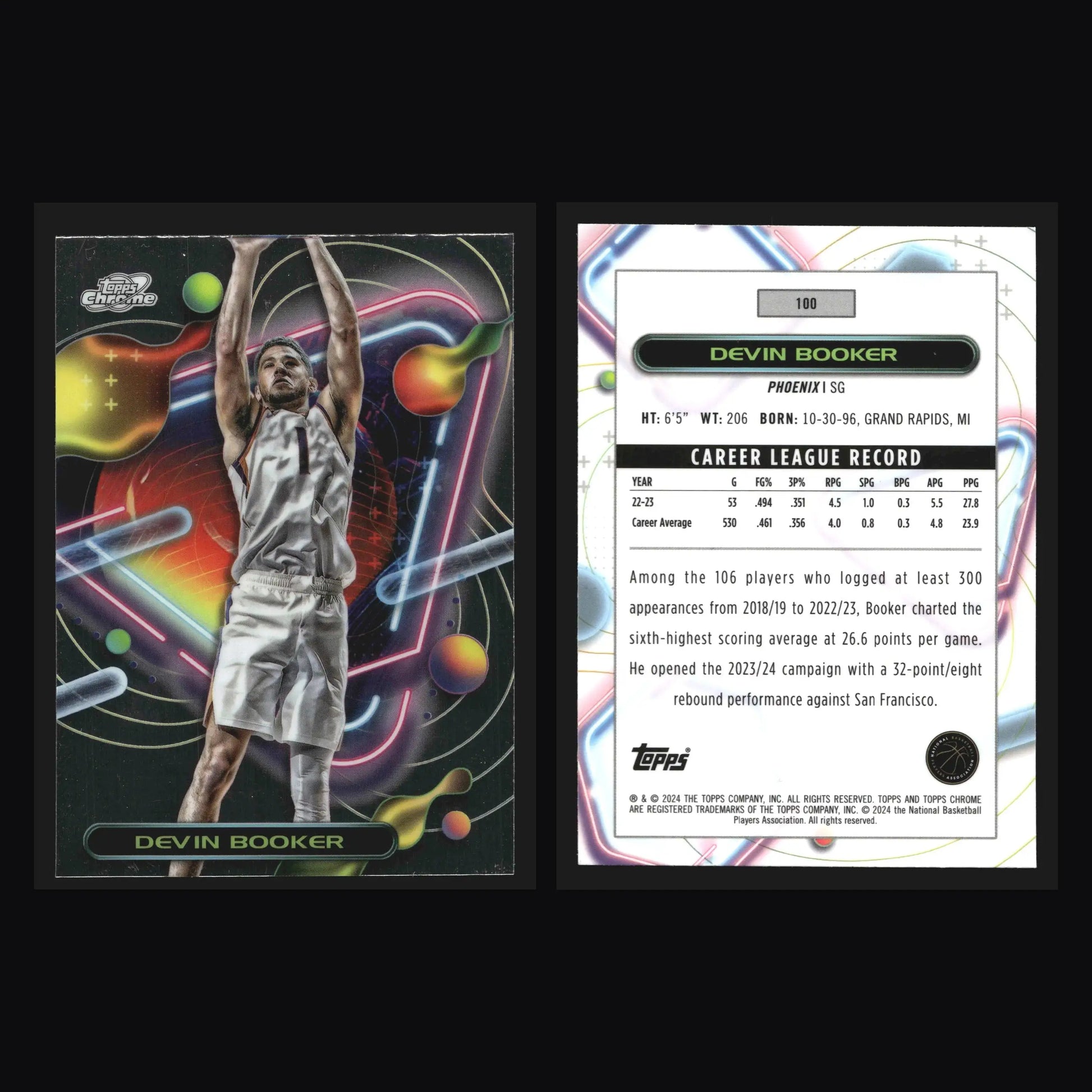2023-24 Topps Cosmic Chrome Devin Booker #100 Phoenix Suns - Basketball Card Single
