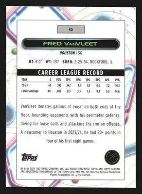 2023-24 Topps Cosmic Chrome Fred VanVleet #45 Houston Rockets - Basketball Card Single