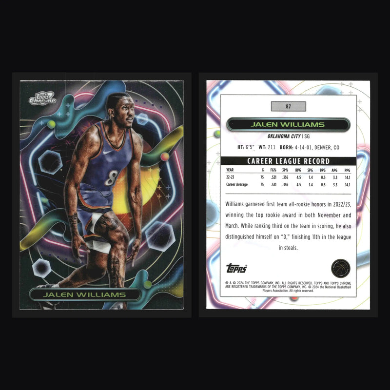 2023-24 Topps Cosmic Chrome Jalen Williams #87 Thunder - Basketball Card Single