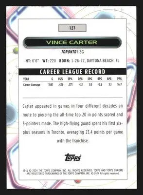 2023-24 Topps Cosmic Chrome Vince Carter #127 Raptors HOF