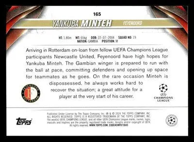 2023-24 Topps Jade Edition UEFA Club Competitions #165 Yankuba Minteh - Soccer Card Single