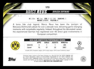 2023-24 Topps Jade Edition UEFA Club Competitions #173 Marco Reus - Soccer Card Single