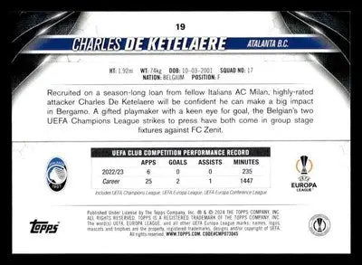 2023-24 Topps Jade Edition UEFA Club Competitions #19 Charles De Ketelaere - Other