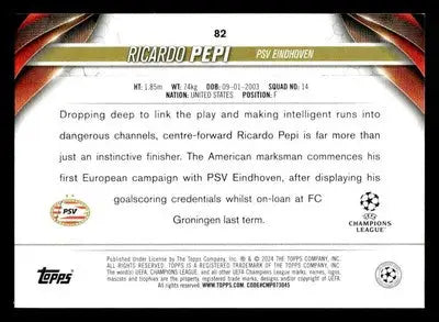 2023-24 Topps Jade Edition UEFA Club Competitions #82 Ricardo Pepi - Soccer Card Single