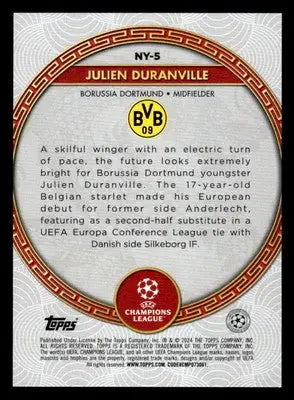 2023-24 Topps Jade UEFA Club Comps #NY-5 Julien Duranville Chinese New Year