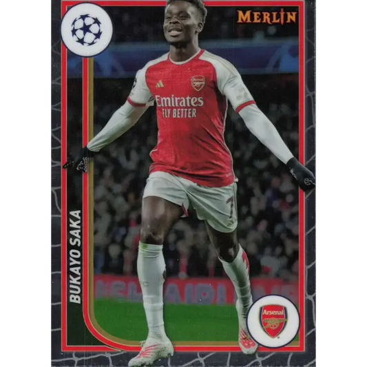 2023-24 Topps Merlin UEFA #11 Bukayo Saka EX Excellent Arsenal FC Soccer Card - Soccer Card Single