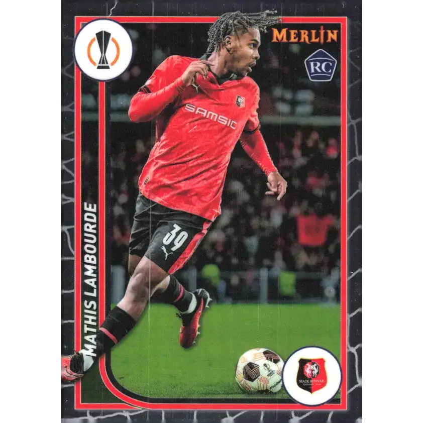 2023-24 Topps Merlin UEFA #111 Mathis Lambourde EX Excellent RC Rookie Stade Rennais FC Soccer Card - Soccer Card Single
