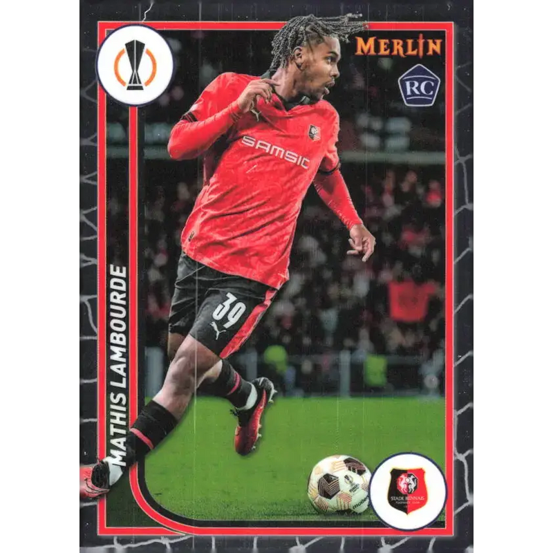 2023-24 Topps Merlin UEFA #111 Mathis Lambourde EX Excellent RC Rookie Stade Rennais FC Soccer Card - Soccer Card Single