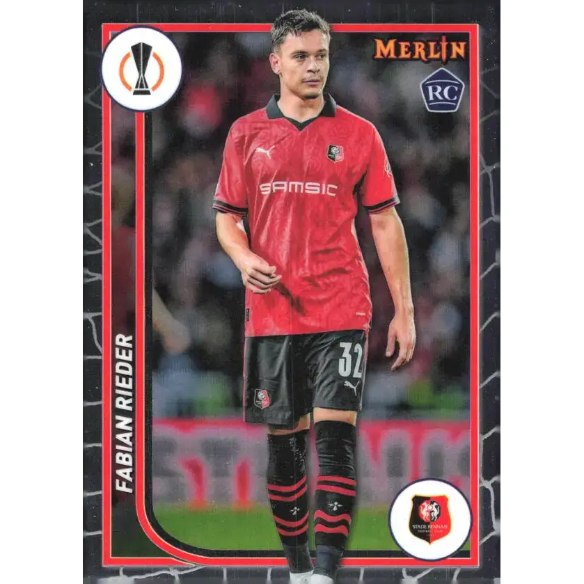 2023-24 Topps Merlin UEFA #129 Fabian Rieder EX Excellent RC Rookie Stade Rennais FC Soccer Card - Soccer Card Single