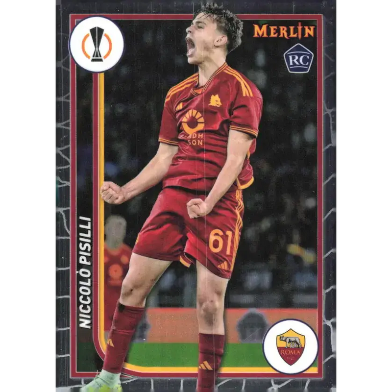 2023-24 Topps Merlin UEFA #141 Niccolo Pisilli EX Excellent RC Rookie AS Roma Soccer Card - Soccer Card Single