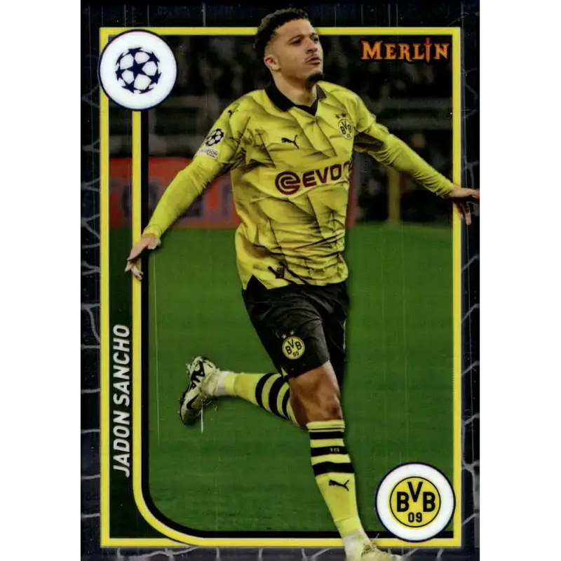 2023-24 Topps Merlin UEFA #143 Jadon Sancho EX Excellent Borussia Dortmund Soccer Card