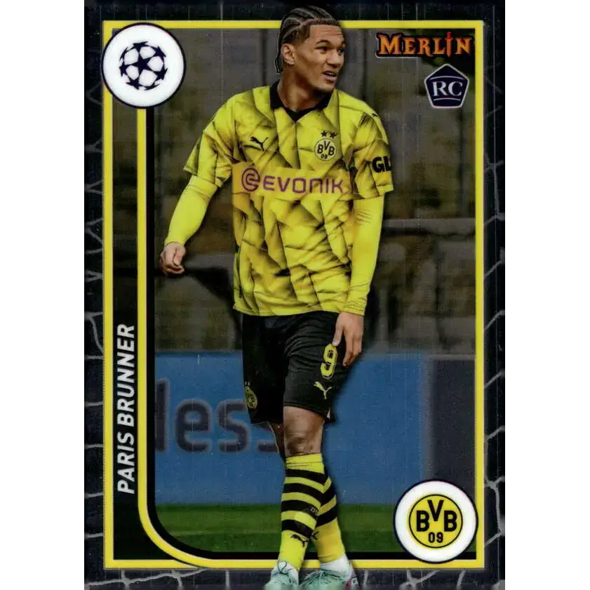 2023-24 Topps Merlin UEFA #144 Paris Brunner EX Excellent RC Rookie Borussia Dortmund Soccer Card - Soccer Card Single