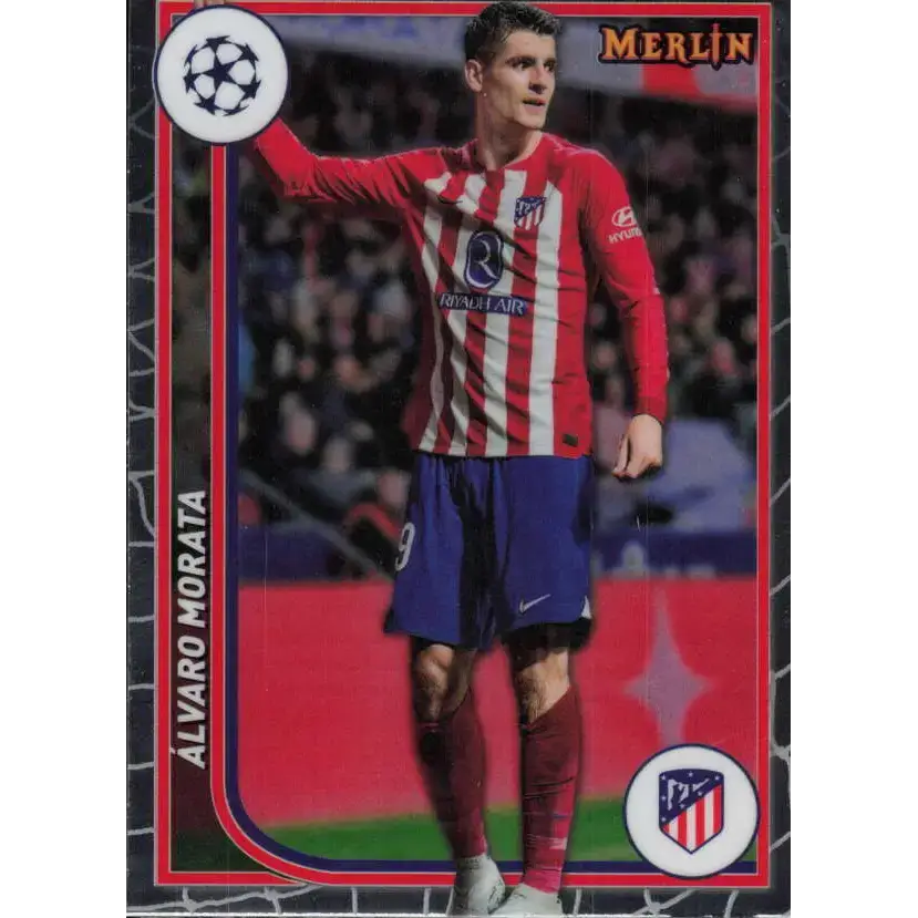 2023-24 Topps Merlin UEFA #18 Alvaro Morata EX Excellent Atletico de Madrid Soccer Card