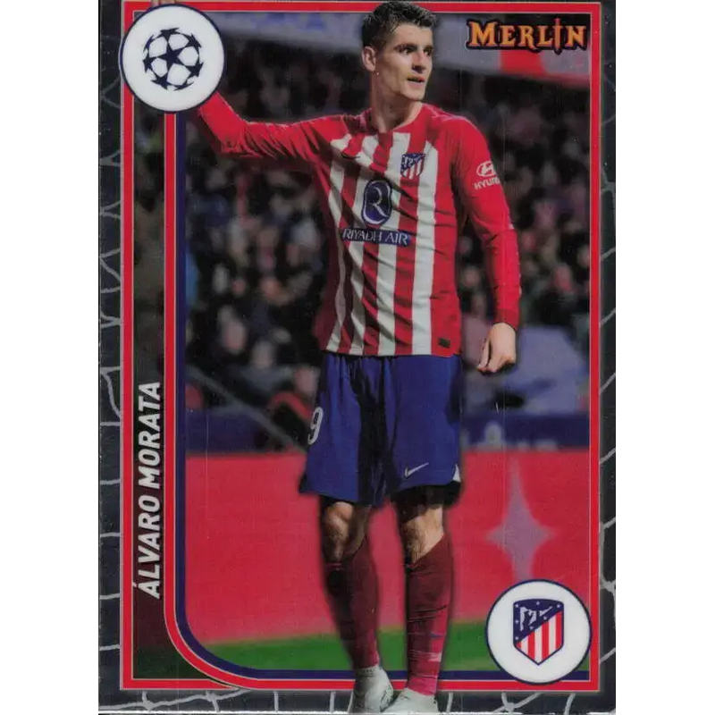 2023-24 Topps Merlin UEFA #18 Alvaro Morata EX Excellent Atletico de Madrid Soccer Card