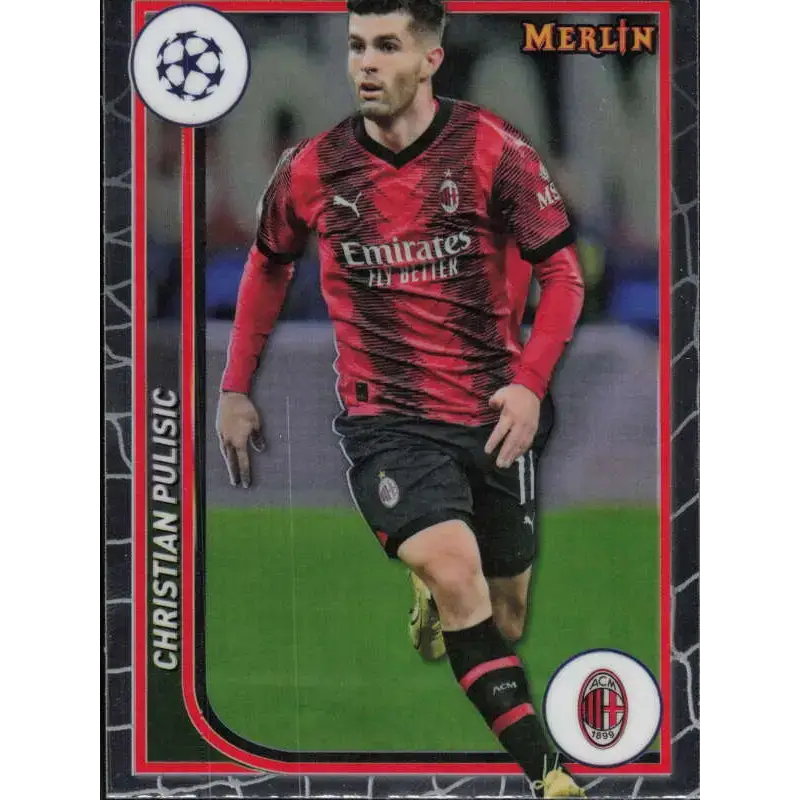 2023-24 Topps Merlin UEFA #2 Christian Pulisic EX Excellent AC Milan Soccer Card - Soccer Card Single
