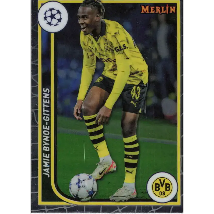 2023-24 Topps Merlin UEFA #25 Jamie Bynoe-Gittens EX Excellent Borussia Dortmund Soccer Card - Soccer Card Single