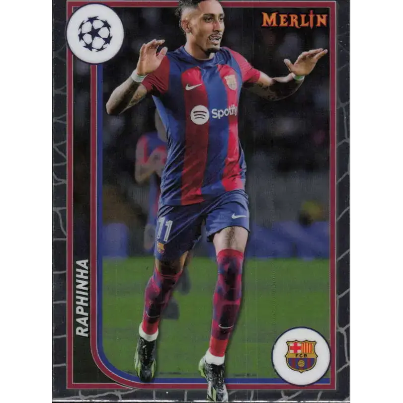 2023-24 Topps Merlin UEFA #35 Raphinha EX Excellent FC Barcelona Soccer Card - Soccer Card Single