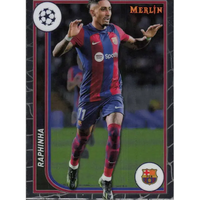 2023-24 Topps Merlin UEFA #35 Raphinha EX Excellent FC Barcelona Soccer Card - Soccer Card Single