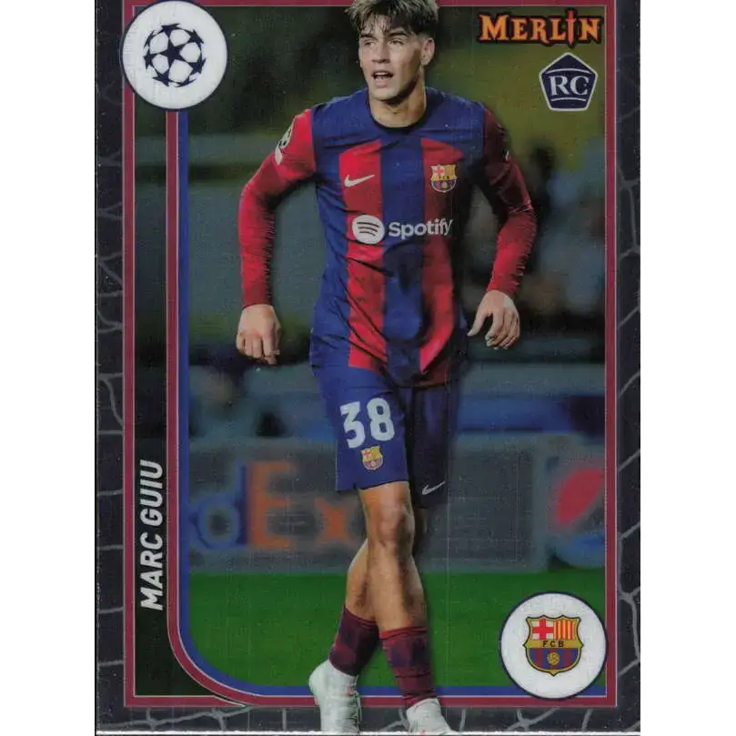 2023-24 Topps Merlin UEFA #37 Marc Guiu EX Excellent RC Rookie FC Barcelona Soccer Card - Soccer Card Single