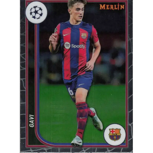 2023-24 Topps Merlin UEFA #38 Gavi EX Excellent FC Barcelona Soccer Card - Soccer Card Single
