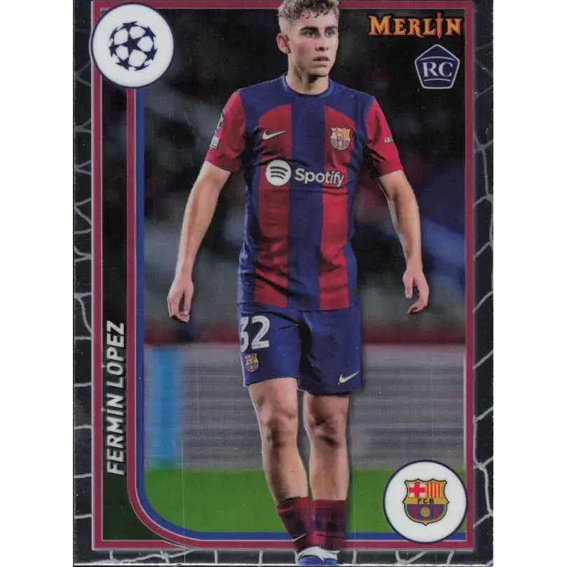 2023-24 Topps Merlin UEFA #39 Fermin Lopez EX Excellent RC Rookie FC Barcelona Soccer Card - Soccer Card Single