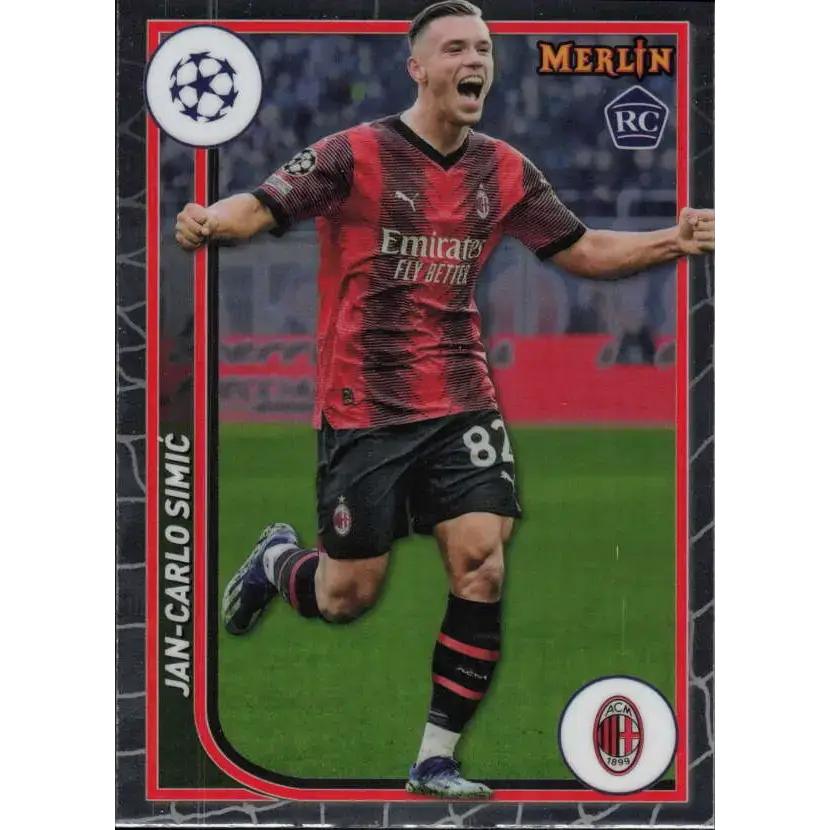 2023-24 Topps Merlin UEFA #4 Jan-Carlo Simic EX Excellent RC Rookie AC Milan Soccer Card - Soccer Card Single