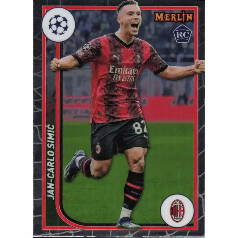 2023-24 Topps Merlin UEFA #4 Jan-Carlo Simic EX Excellent RC Rookie AC Milan Soccer Card - Soccer Card Single