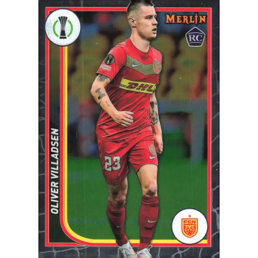 2023-24 Topps Merlin UEFA #50 Oliver Villadsen EX Excellent RC Rookie FC Nordsjaelland Soccer Card - Soccer Card Single