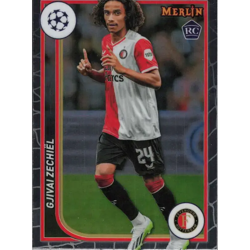 2023-24 Topps Merlin UEFA #54 Gjivai Zechiel EX Excellent RC Rookie Feyenoord Soccer Card - Soccer Card Single