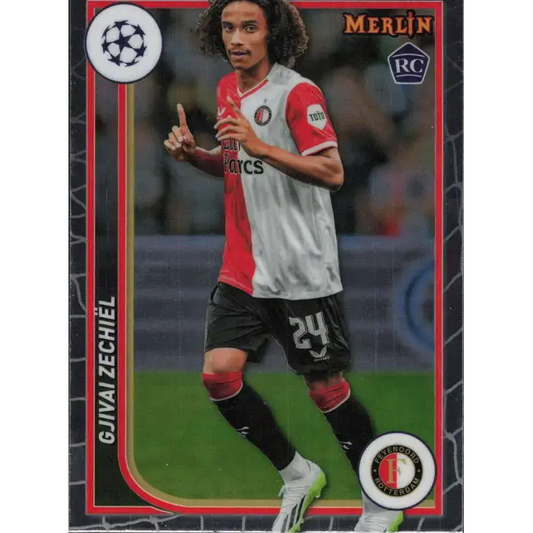 2023-24 Topps Merlin UEFA #54 Gjivai Zechiel EX Excellent RC Rookie Feyenoord Soccer Card - Soccer Card Single