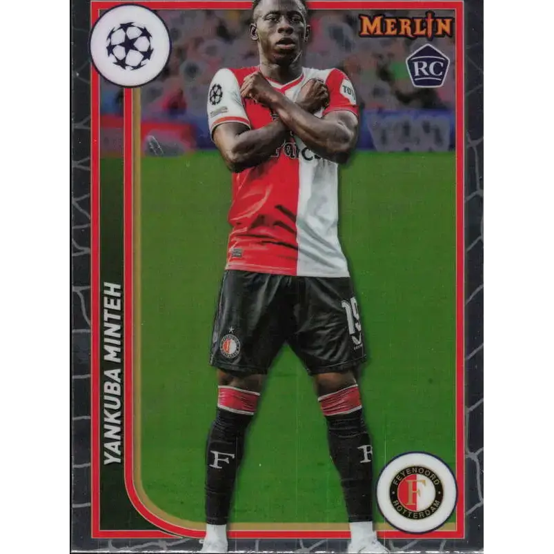 2023-24 Topps Merlin UEFA #56 Yankuba Minteh EX Excellent RC Rookie Feyenoord Soccer Card - Soccer Card Single