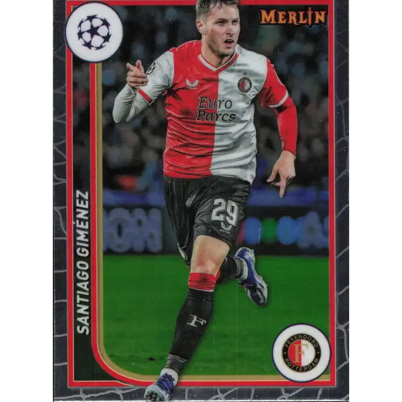 2023-24 Topps Merlin UEFA #57 Santiago Gimenez EX Excellent Feyenoord Soccer Card
