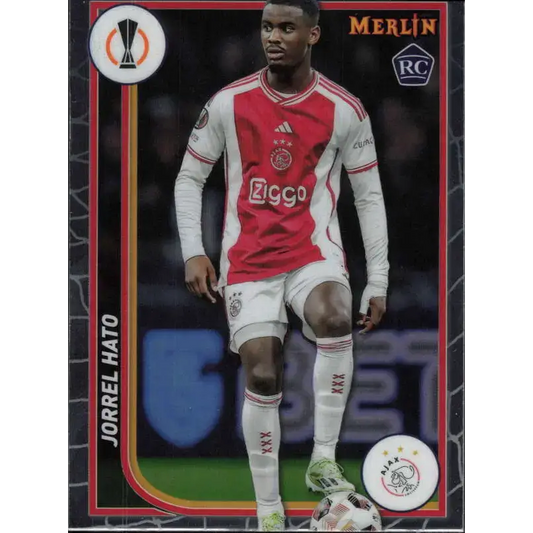 2023-24 Topps Merlin UEFA #6 Jorrel Hato EX Excellent RC Rookie AFC Ajax Soccer Card - Soccer Card Single