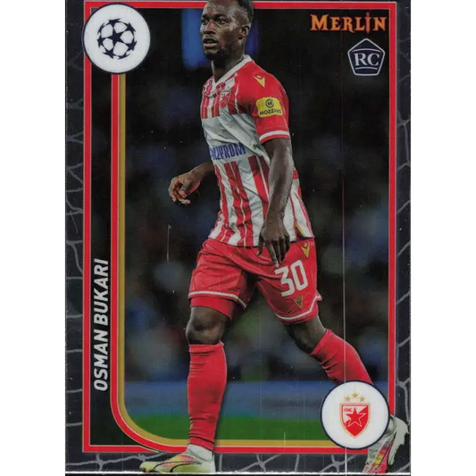 2023-24 Topps Merlin UEFA #60 Osman Bukari EX Excellent RC Rookie FK Crvena zvezda Soccer Card - Soccer Card Single