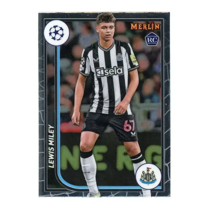 2023-24 Topps Merlin UEFA #67 Lewis Miley EX Excellent RC Rookie Newcastle United Soccer Card - Soccer Card Single