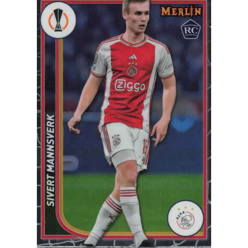 2023-24 Topps Merlin UEFA #7 Sivert Mannsverk EX Excellent RC Rookie AFC Ajax Soccer Card - Soccer Card Single