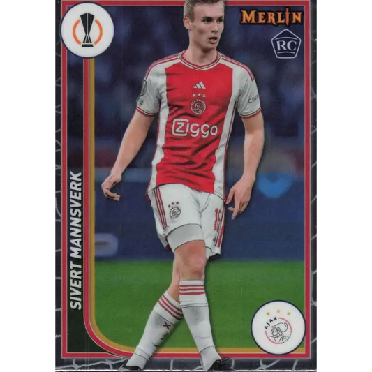 2023-24 Topps Merlin UEFA #7 Sivert Mannsverk EX Excellent RC Rookie AFC Ajax Soccer Card - Soccer Card Single