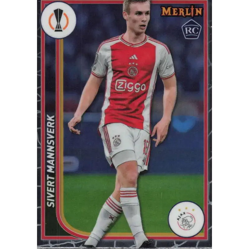 2023-24 Topps Merlin UEFA #7 Sivert Mannsverk EX Excellent RC Rookie AFC Ajax Soccer Card - Soccer Card Single