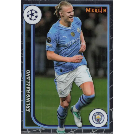 2023-24 Topps Merlin UEFA #73 Erling Haaland EX Excellent Manchester City Soccer Card - Soccer Card Single