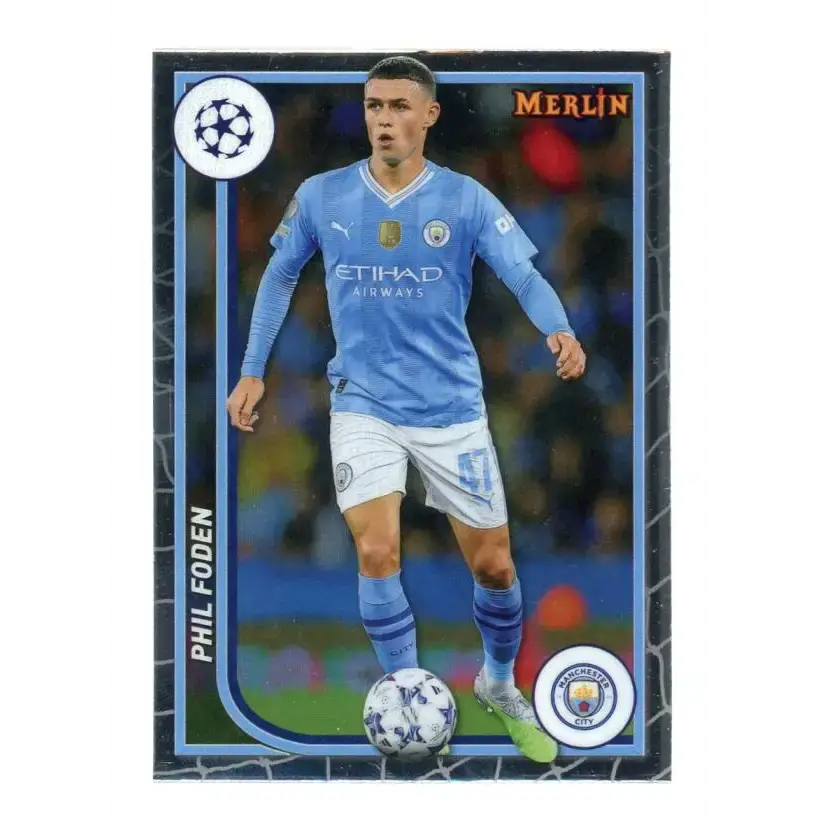 2023-24 Topps Merlin UEFA #74 Phil Foden EX Excellent Manchester City Soccer Card - Soccer Card Single