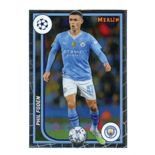 2023-24 Topps Merlin UEFA #74 Phil Foden EX Excellent Manchester City Soccer Card - Soccer Card Single